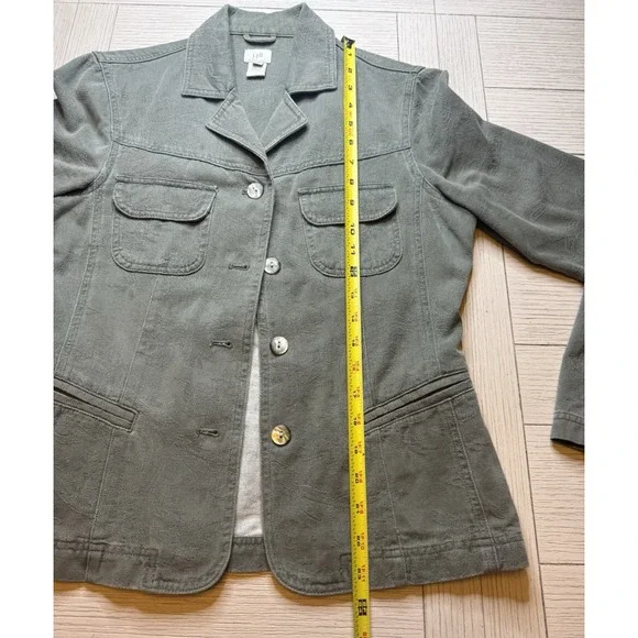 J Jill Sage Green Long Sleeve Embossed Cotton‎ Blazer W/ Pockets. Lightweight. S - Picture 5 of 10